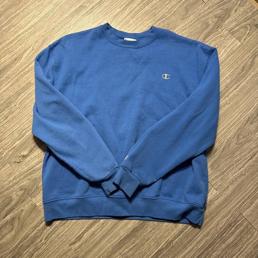 Champion Men's Classic Blue Crewneck Sweater